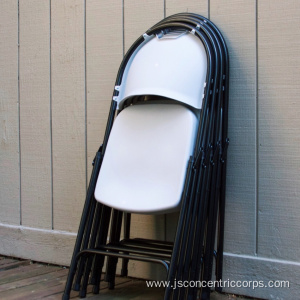 Metal frame white plastic folding chair for events